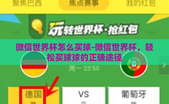 微信世界杯怎么买球-微信世界杯，轻松买球球的正确途径