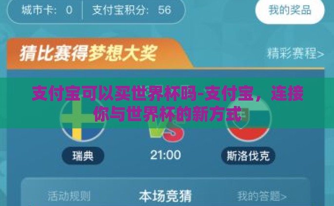 支付宝可以买世界杯吗-支付宝，连接你与世界杯的新方式