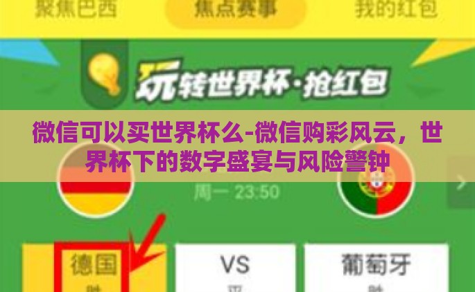 微信可以买世界杯么-微信购彩风云，世界杯下的数字盛宴与风险警钟
