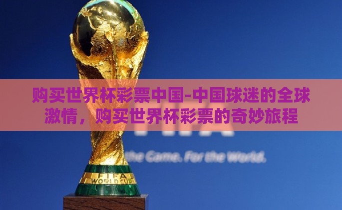购买世界杯彩票中国-中国球迷的全球激情，购买世界杯彩票的奇妙旅程