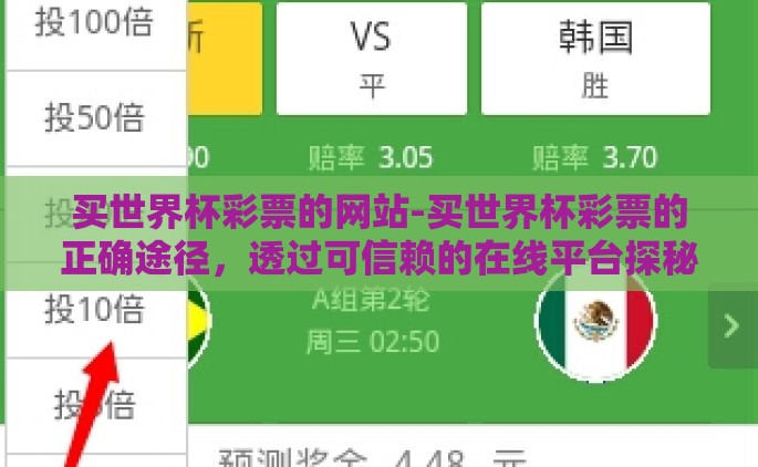 买世界杯彩票的网站-买世界杯彩票的正确途径，透过可信赖的在线平台探秘