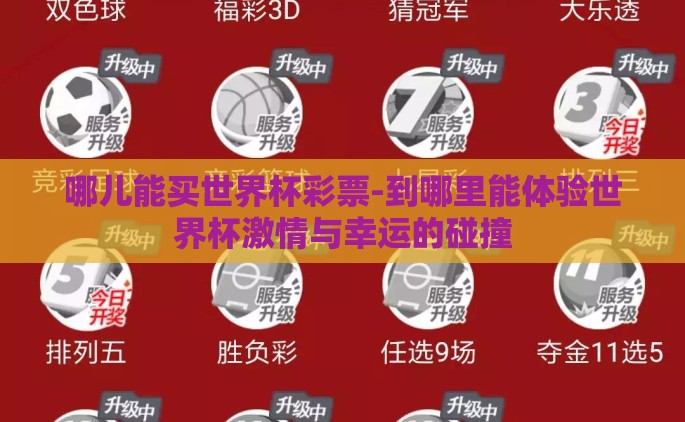 哪儿能买世界杯彩票-到哪里能体验世界杯激情与幸运的碰撞
