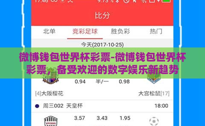 微博钱包世界杯彩票-微博钱包世界杯彩票，备受欢迎的数字娱乐新趋势