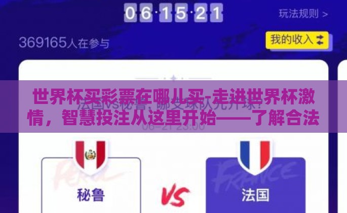 世界杯买彩票在哪儿买-走进世界杯激情，智慧投注从这里开始——了解合法便捷的彩票购买渠道