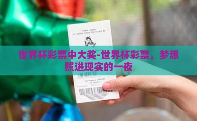 世界杯彩票中大奖-世界杯彩票，梦想照进现实的一夜