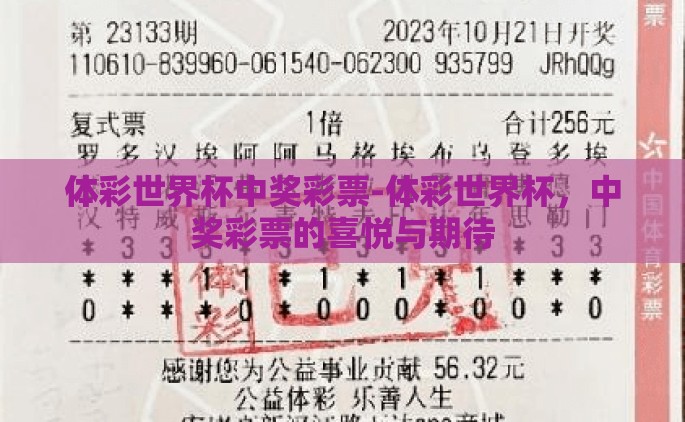体彩世界杯中奖彩票-体彩世界杯，中奖彩票的喜悦与期待