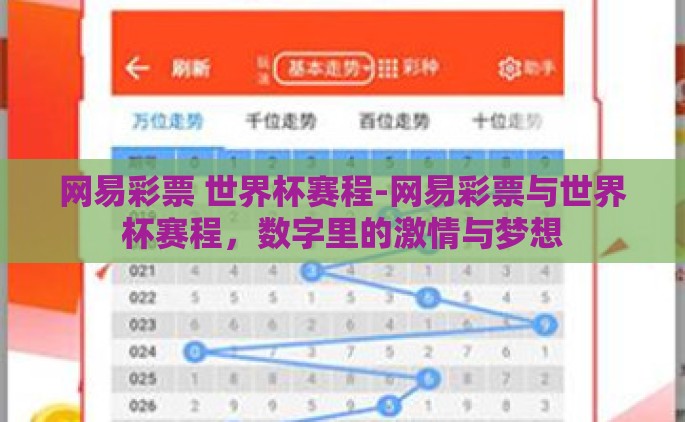 网易彩票 世界杯赛程-网易彩票与世界杯赛程，数字里的激情与梦想