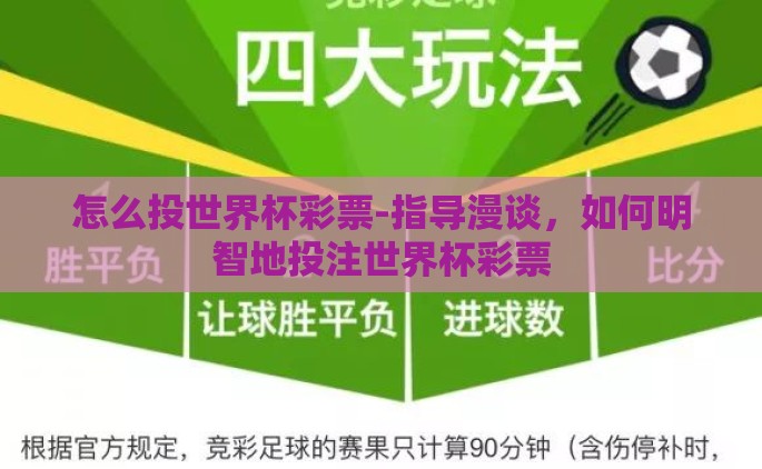 怎么投世界杯彩票-指导漫谈，如何明智地投注世界杯彩票