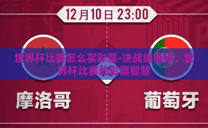 世界杯比赛怎么买彩票-决战绿茵场，世界杯比赛的彩票智慧