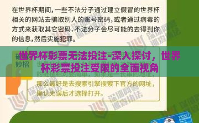 世界杯彩票无法投注-深入探讨，世界杯彩票投注受限的全面视角
