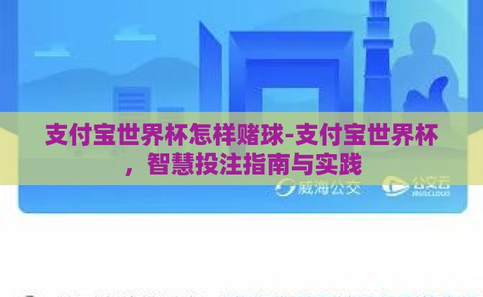 支付宝世界杯怎样赌球-支付宝世界杯，智慧投注指南与实践