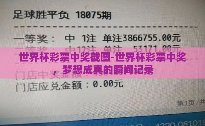世界杯彩票中奖截图-世界杯彩票中奖，梦想成真的瞬间记录