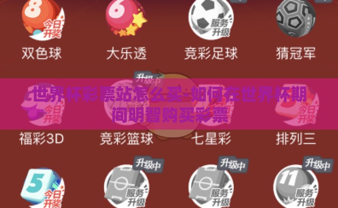 世界杯彩票站怎么买-如何在世界杯期间明智购买彩票