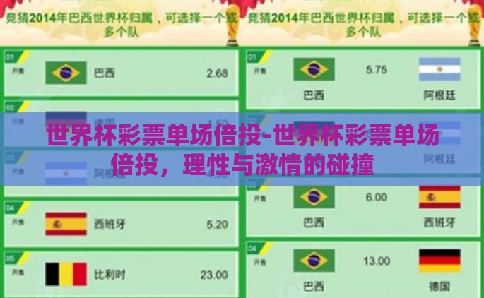 世界杯彩票单场倍投-世界杯彩票单场倍投，理性与激情的碰撞