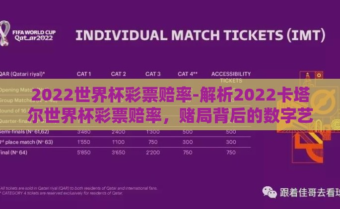 2022世界杯彩票赔率-解析2022卡塔尔世界杯彩票赔率，赌局背后的数字艺术