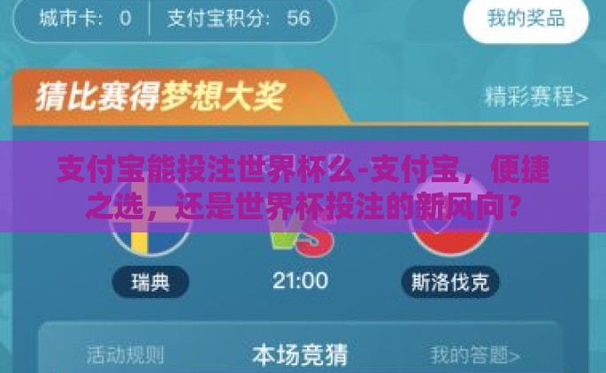 支付宝能投注世界杯么-支付宝，便捷之选，还是世界杯投注的新风向？