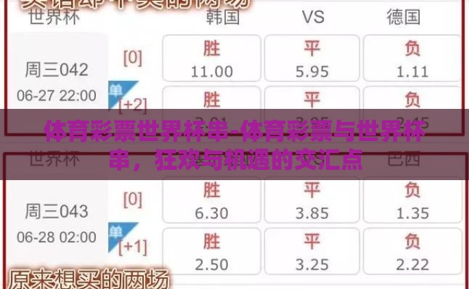 体育彩票世界杯串-体育彩票与世界杯串，狂欢与机遇的交汇点