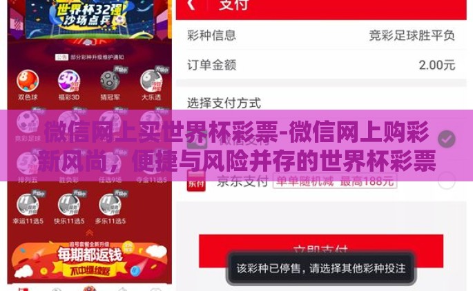 微信网上买世界杯彩票-微信网上购彩新风尚，便捷与风险并存的世界杯彩票之旅
