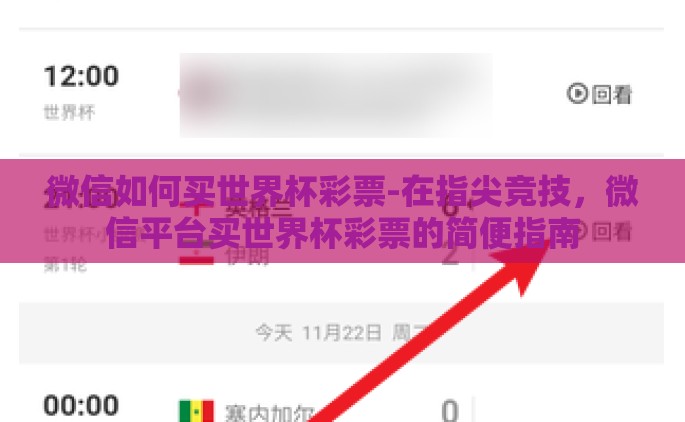 微信如何买世界杯彩票-在指尖竞技，微信平台买世界杯彩票的简便指南