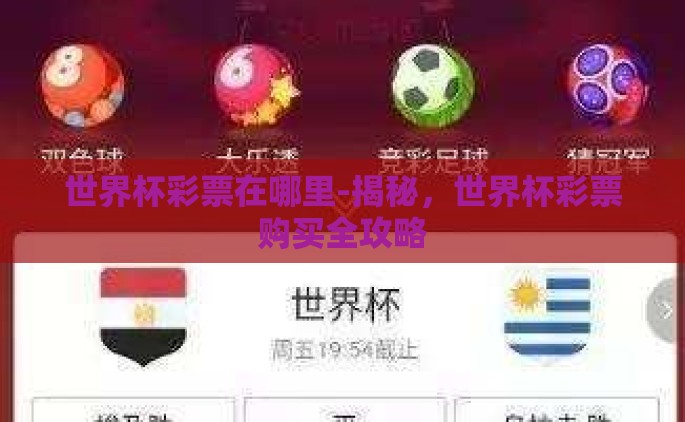 世界杯彩票在哪里-揭秘，世界杯彩票购买全攻略