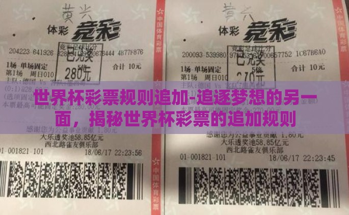 世界杯彩票规则追加-追逐梦想的另一面，揭秘世界杯彩票的追加规则