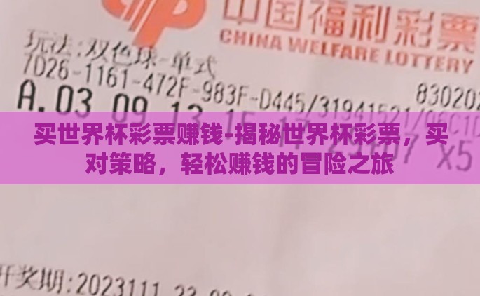 买世界杯彩票赚钱-揭秘世界杯彩票，买对策略，轻松赚钱的冒险之旅