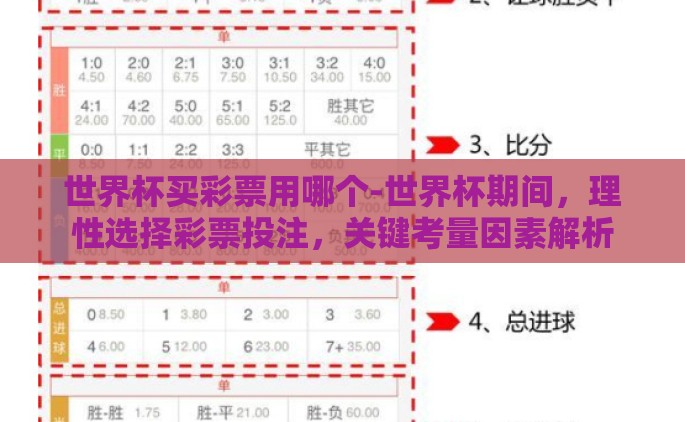 世界杯买彩票用哪个-世界杯期间，理性选择彩票投注，关键考量因素解析